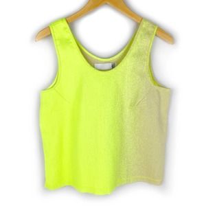 Martel NYC Tank Top Neon Yellow Gradient Scoop Neck SS2015 L